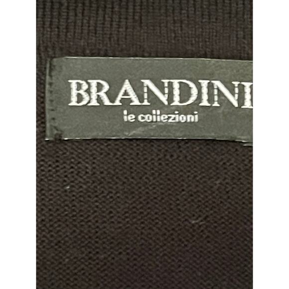 Brandini Mens Black Long Sleeve 2-Button Polo Lightweight Sweater Size XL - Picture 5 of 7